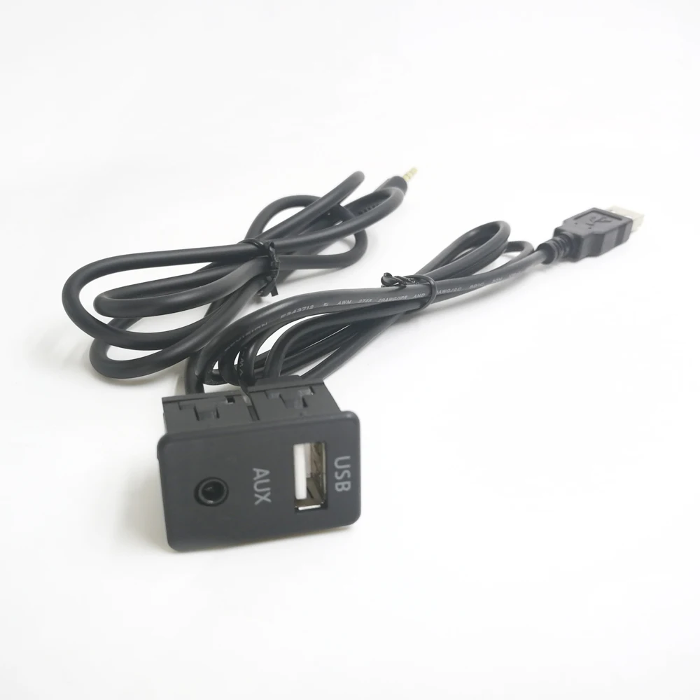 Biurlink 150CM przedłużacz samochodowy AUX USB Adapter samochodowy DIY kabel przełączający USB AUX dla Mitsubishi Toyota Volkswagen Nissan