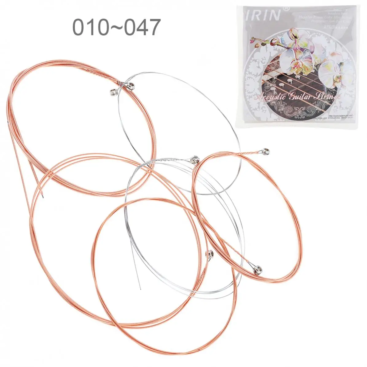 6pcs! Acoustic Flok Guitar String 010-047 Inch Steel Core Phosphor Bronze Color Alloy with Proprietary Anti-Rust Coat