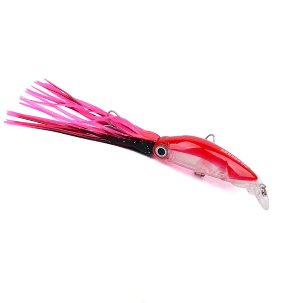 1pcs Brand 12cm 20g Fishing Lures Bionic Baits Artificial Hard Squid Skirts Octopus Trolling Baits With Hook Rig Fishing Tackle