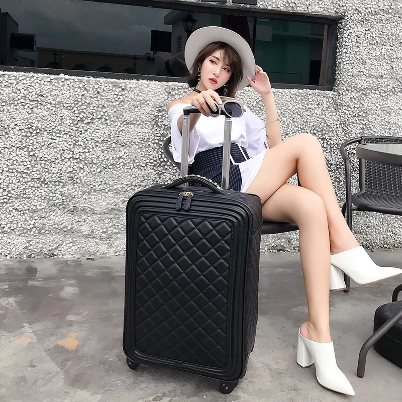 New fashion women rolling luggage with handbag female 16/20/24 inch boarding bag password travel set trolley suitcase