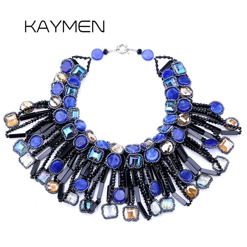 Unique Hyperbole Crystal Statement Torques Necklace for Women Handmade Chunky Bohemia Chokers Costume Jewelry Dropshipping