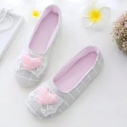 Women Love House Indoor Floor For Bedroom Non-Slip Soft Bottom Slippers Spring Autumn Sole Ladies Female Shoes