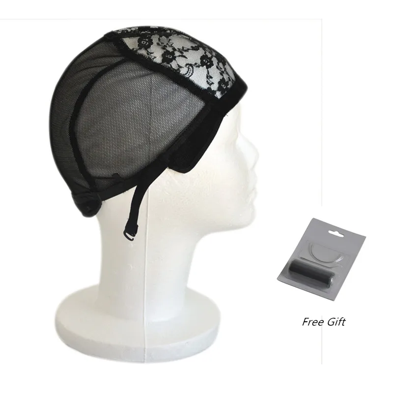 

5pcs/lot Black Wig Cap For Making Wig Glueless Wig Caps With Adjustable Straps Weaving And Extension Cap Free Get Thread&Needles