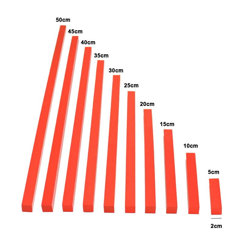 Dental Huis Houten Montessori Mathematische Speelgoed Rode Staven Lengte 5-50Cm Aantal Staven Wiskunde Speelgoed Vroeg Leren Educatief kerst