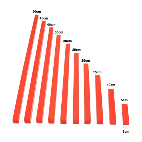 치과 집 나무 몬테소리 수학 장난감 빨간 막대 길이 5-50cm 숫자 막대, 수학 장난감, 조기 학습 교육 크리스마스