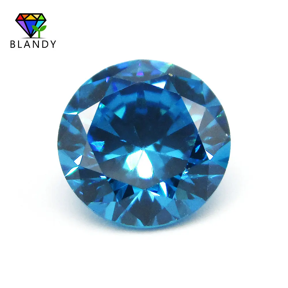 

1000pcs/lot 0.8mm-2.5mm Round Brilliant Cut Acquamarine CZ Gems Synthetic Loose Seablue Cubic Zirconia Stone For Jewelry