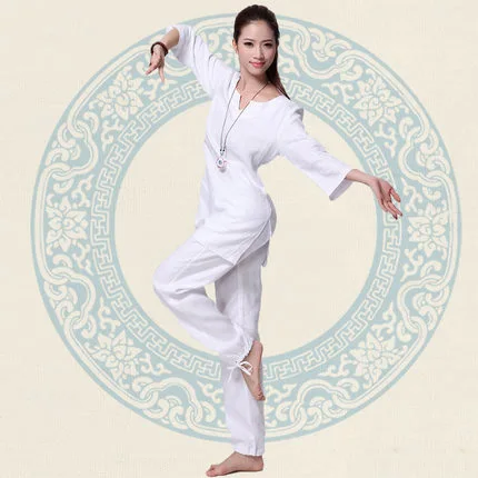 New Lady Loose Cotton Women Yoga Clothes Autumn Yoga Dance Clothing Suit Female Meditation White Purple Rose M-XXL