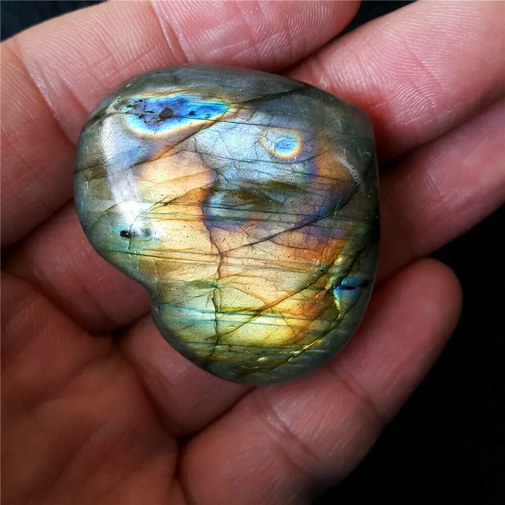 39 G Natural Labradorite Heart Crystal Rough Polished HEALING