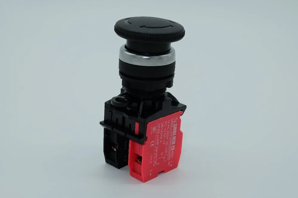 Waterproof Emergency Stop Switch Mushroom Head Push Button Switch SB1 LA68C M22-MS42 Latching Turn to Release Ø22mm