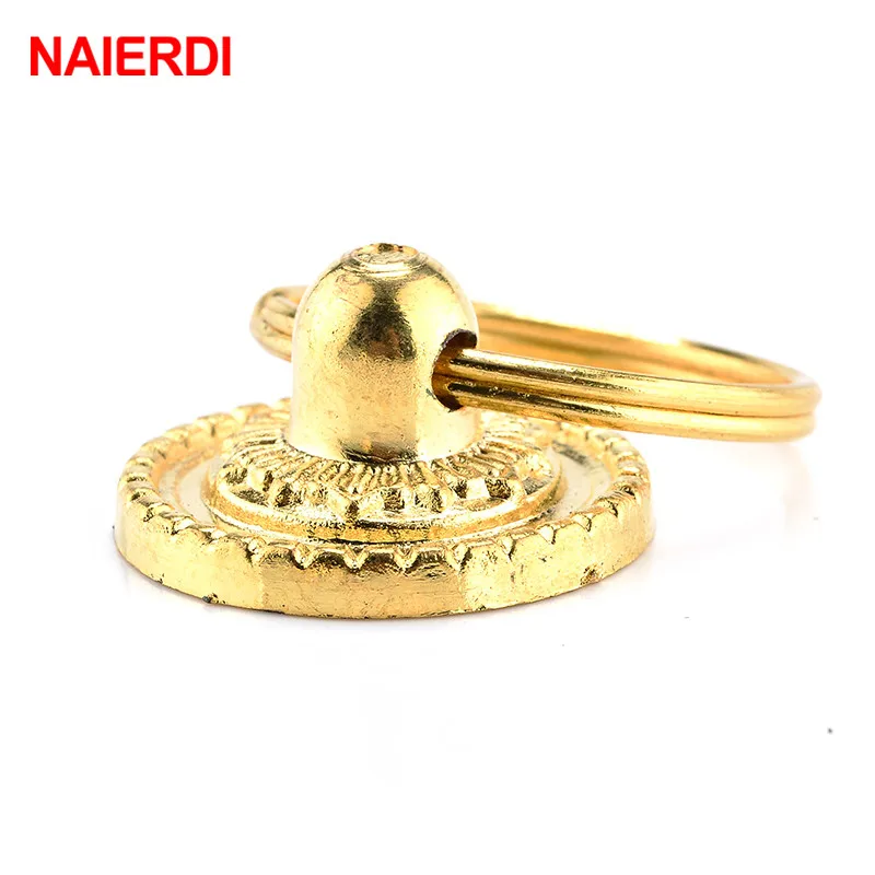 NAIERDI 2pcs Retro Bronze Kitchen Cabinet Knobs Cupboard Door Handles Vintage Wardrobe Furniture Handle Jewelry Box Drawer Pulls