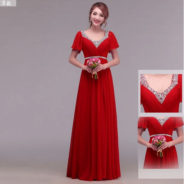 Barato novo 2016 formal bandagem rendas até vermelho longo beading chiffon com decote em v baile de formatura vestido de festa vestidos longo vestido de noite