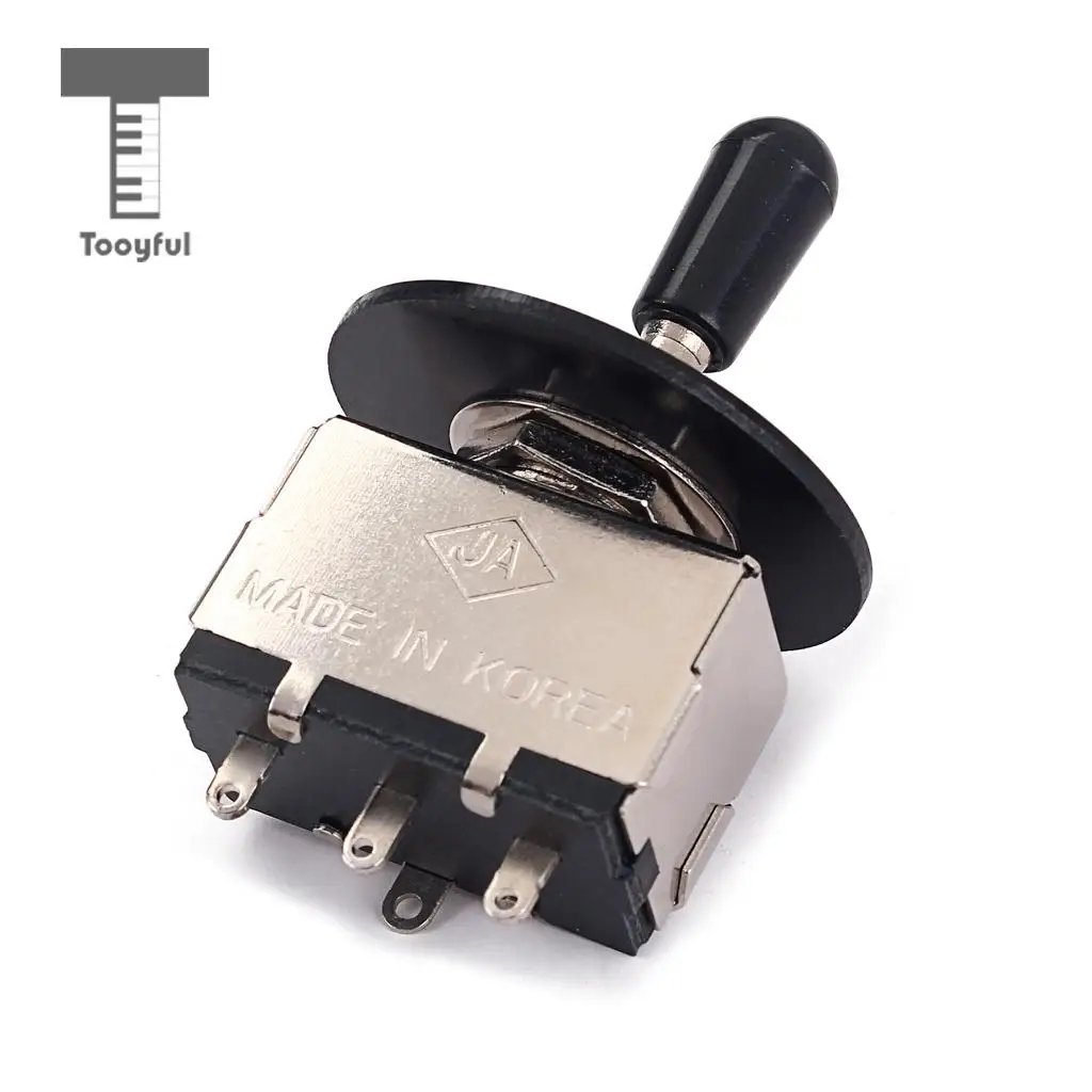 Tooyful Black 3 Way Toggle Switch Pickup Selector with Rhythm Treble Switch Washer Ring for LP Electric Guitar