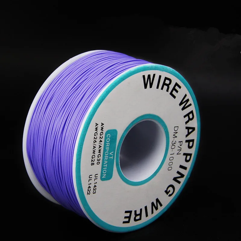 EziUsin Welding cable PCB Jumper Circuit Board 0.2mm Wire-Wrapping Electronic Wire 30AWG Cable 250m Purple 30AWG 0.5mm