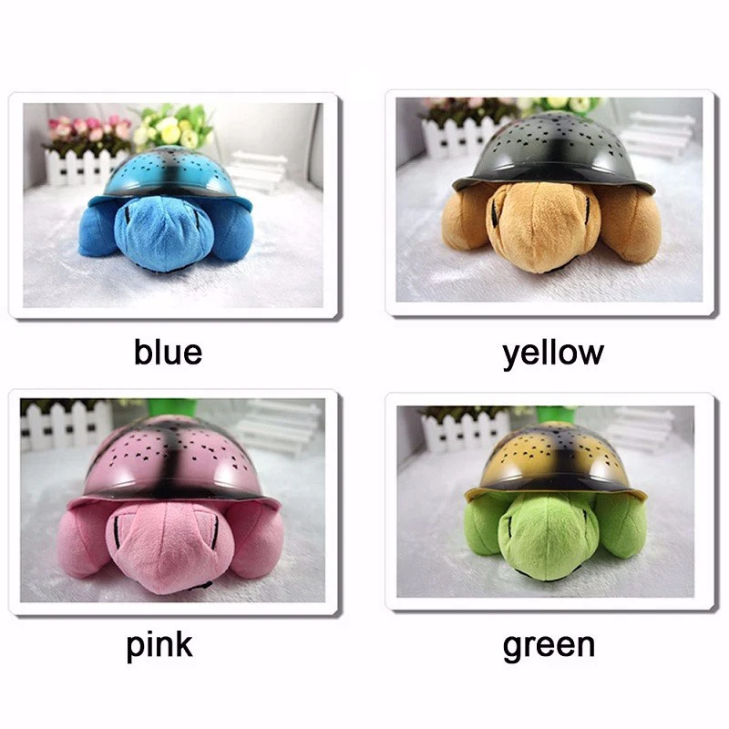 Children Toys Turtle LED Night Light USB Cable Music Mini Projector Lamp 4 Colors Stars Projector USB Operated Song Musical