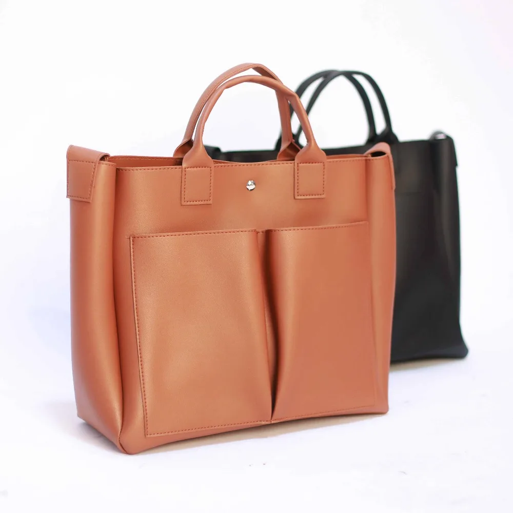 Sac à main en cuir Pu pour ordinateur portable, sacs à main simples de marques célèbres, sac à bandoulière décontracté pour femmes, grand