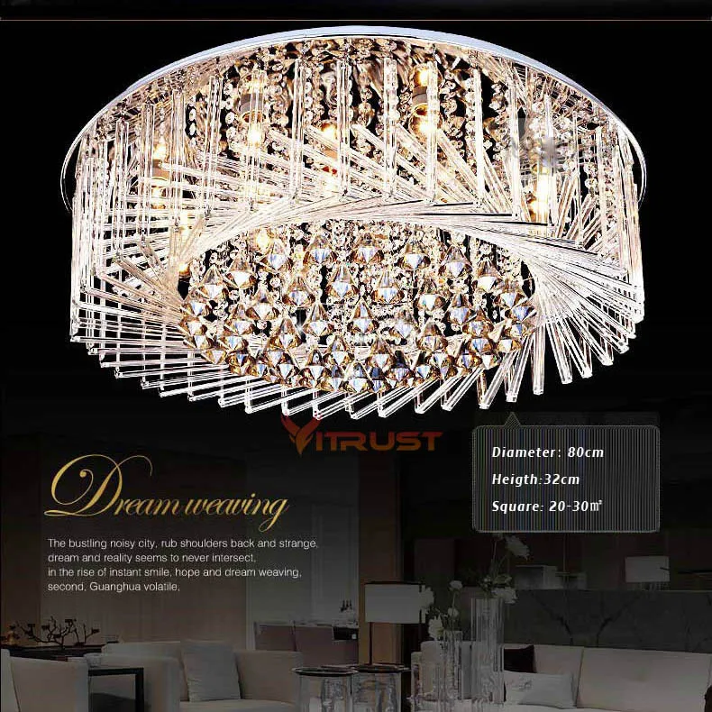 Modern Crystal LED Ceiling Lamps Japan Style Living Room Lights LED Crystal Lamp Bedroom Lamp Bird\'s Nest Design Lights