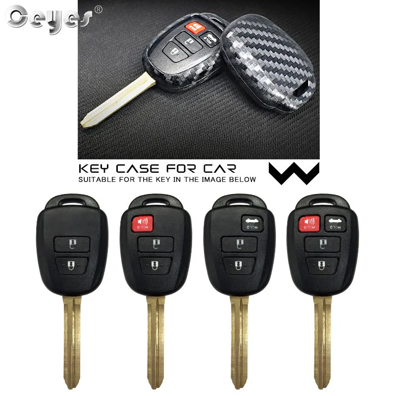 Ceyes Car Styling Key Fob 2 3 4 Remotes Carbon Fiber Covers Case For Toyota RAV4 Camry Corolla Highlander Prius Auto Accessories images - 6