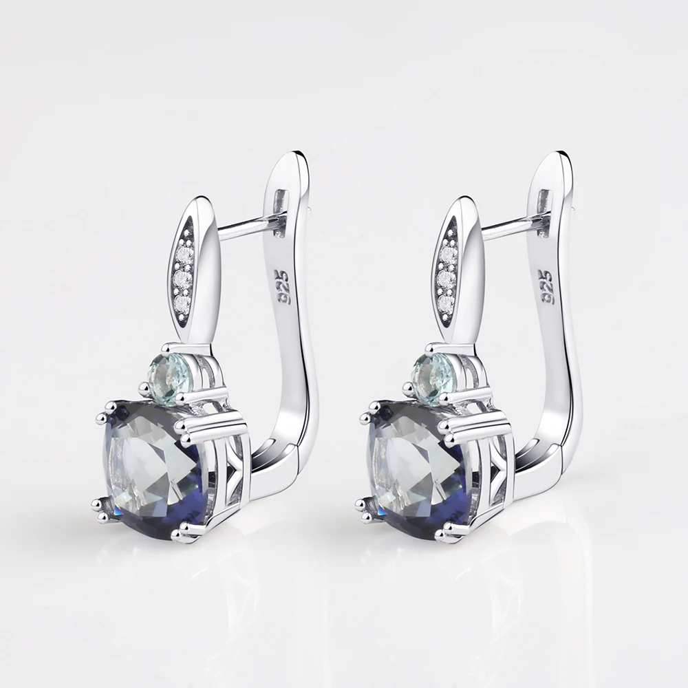 Gem's Ballet 2.2Ct Natural Iolite Blue Mystic Quartz Sky Blue Topaz Gemstone Earrings For Women 925 Sterling Silver Fine Jewelry