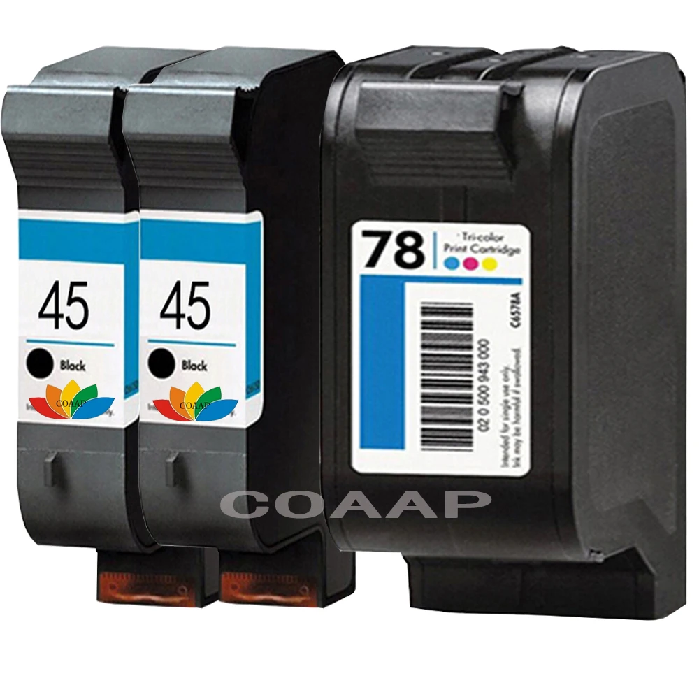 3 pack Refilled hp 45 78 Ink Cartridges For Compatible HP Deskjet 930c 980c 9300 Photosmart 1000 1215 Fax 1220 1218 1218xi