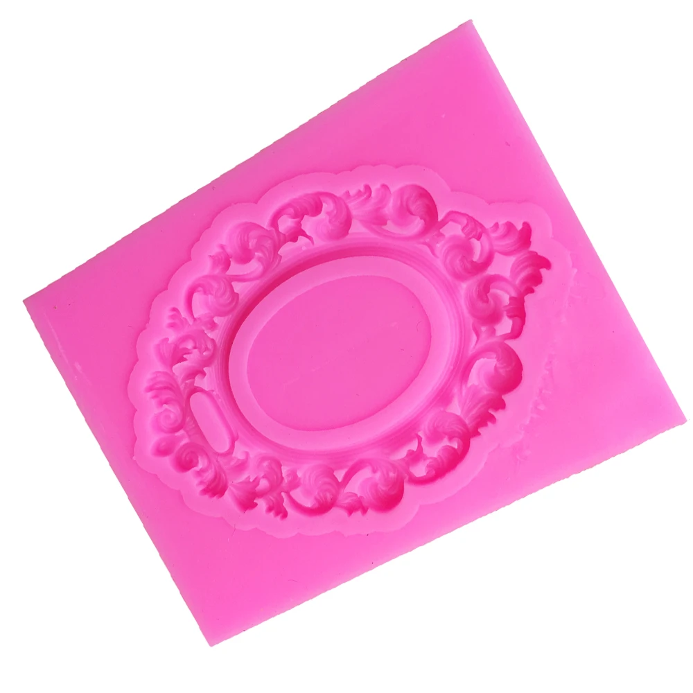 Lace pattern Picture frame silicone mold fondant mold cake decorating tools Mirror chocolate gumpaste mold T1072