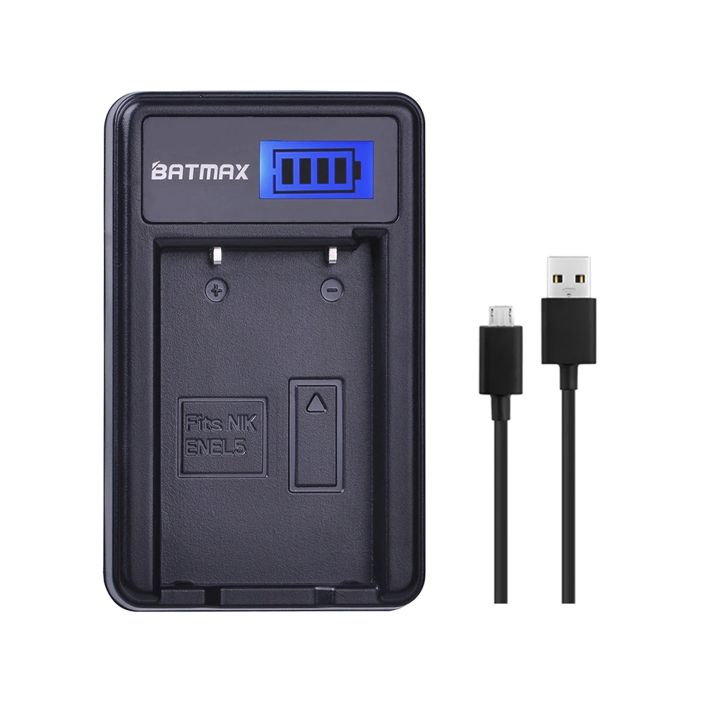 Batería de cámara de iones de litio, Cargador USB LCD para NIKON Coolpix P530 P520 P510 P100 P500 P5100 P5000 P6000, 3,7 V EN-EL5 EN EL5, 3 uds.