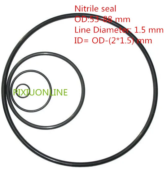 10PCS  YT938  Nitrile O-Rings Rubber Gasket/Backup Ring/Joint Ring  Nitrile seal  OD(53-88 mm)* Line Diameter 1.5 mm  NBR