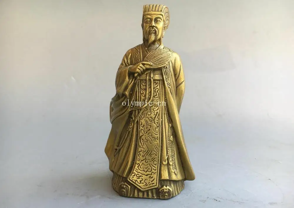 

6.5'' Brass china Three Kingdoms period statesman and strategist Zhuge Liang