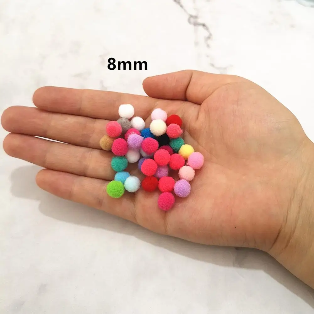 Pompons ronds doux et moelleux, 8/10/15/20/25/30mm, boule de bricolage, fournitures de perles Slime, accessoires pour mastic mousse, cadeaux de noël