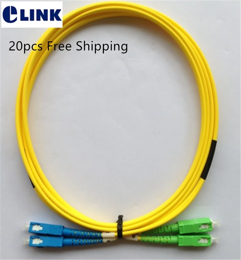 

SC/APC-SC/UPC fiber jumper Duplex Singlemode 9/125um cable optical fibre patchcords 1 2 3 4 5 7 Mtr Free shipping ELINK 20pcs