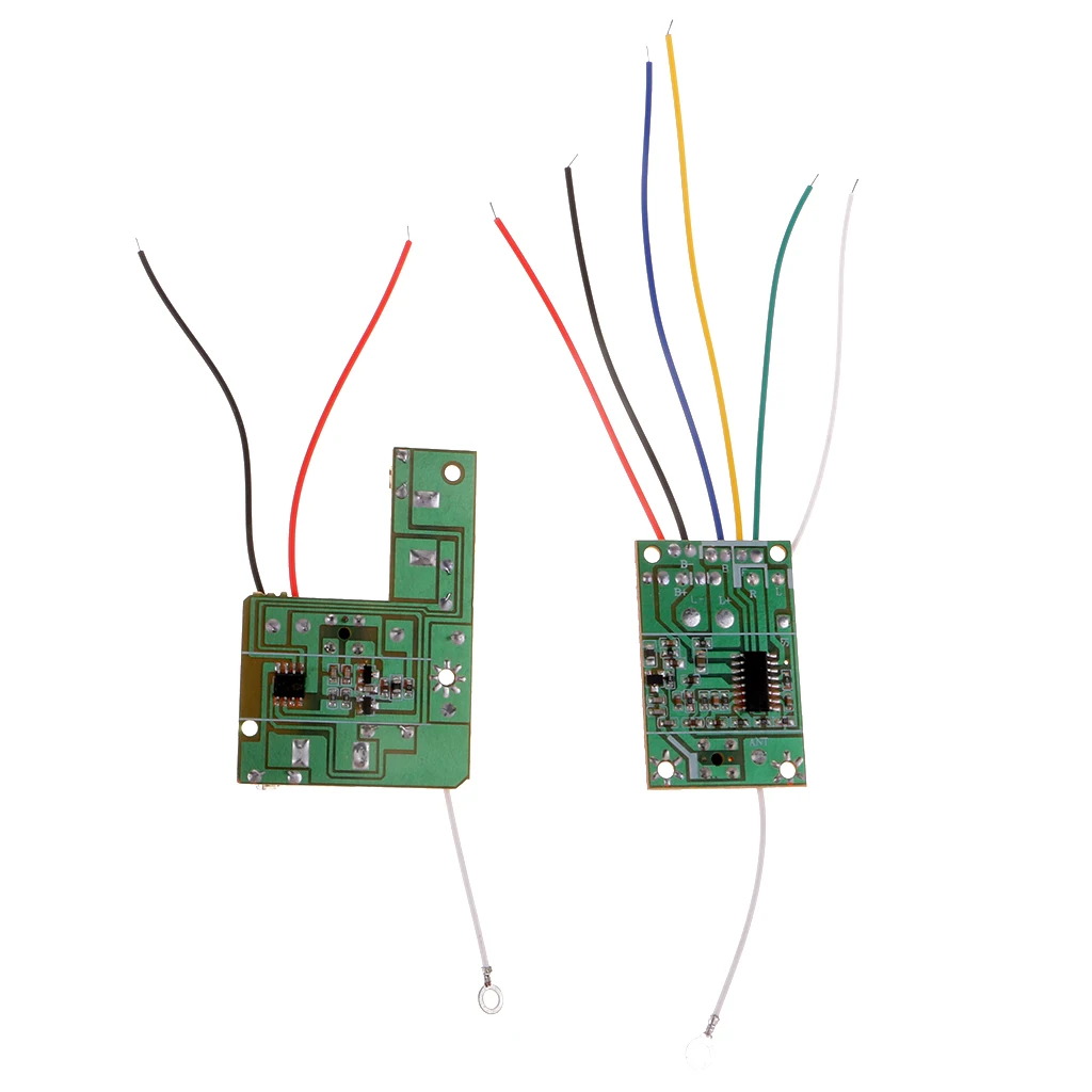 2 pezzi 4CH RC di Telecomando 40MHz Circuito PCB Scheda del Trasmettitore e Ricevitore Scheda di Sistema Radio per Auto RC parti di ricambio