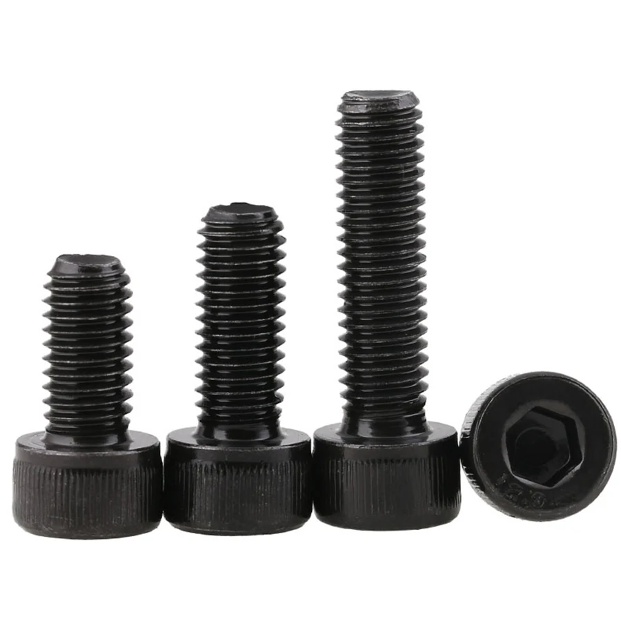 Hex Socket Head Cap Screw Bolts Metric Full Thread & Half Thread DIN912 M10 M12 Black Grade 12.9 Carbon Steel  Length 16-130mm