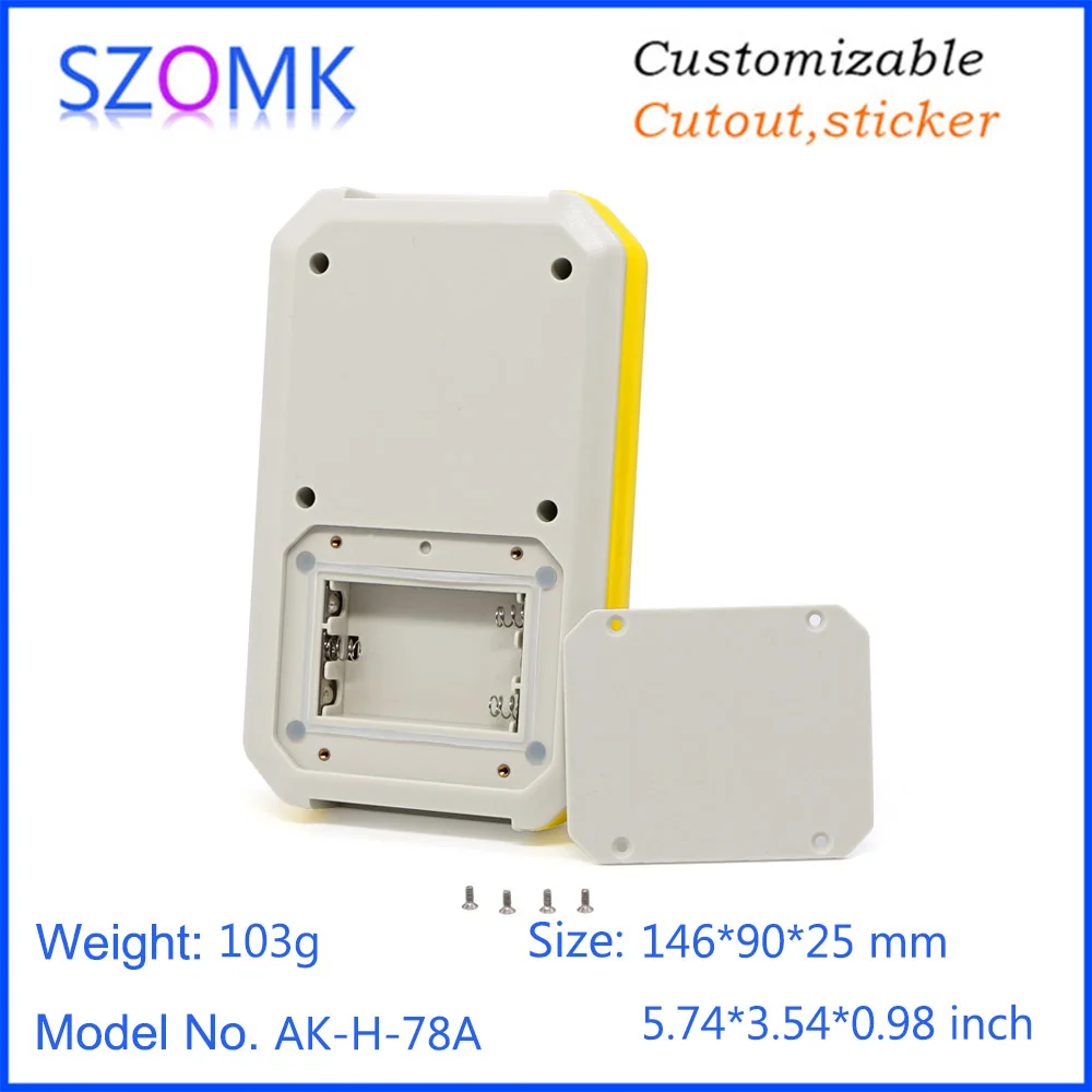 1 Piece 146*90*25mm szomk 3xAAA plastic instrument enclosure junction box IP65 waterproof electronics handheld control housing