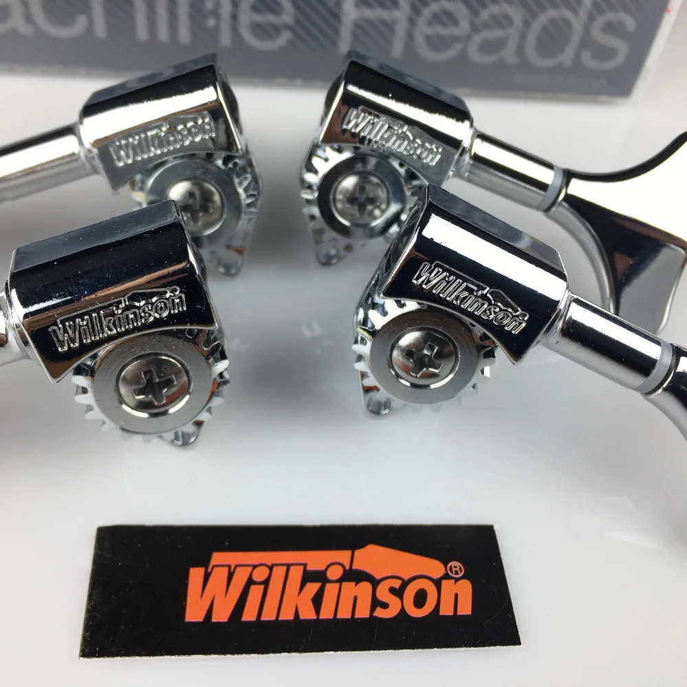 NEW wilkinson Electric Bass Guitar Machine Heads Tuners Guitar Tuning Pegs Open Gear WJB-750 Chrome Silver ( without packaging )