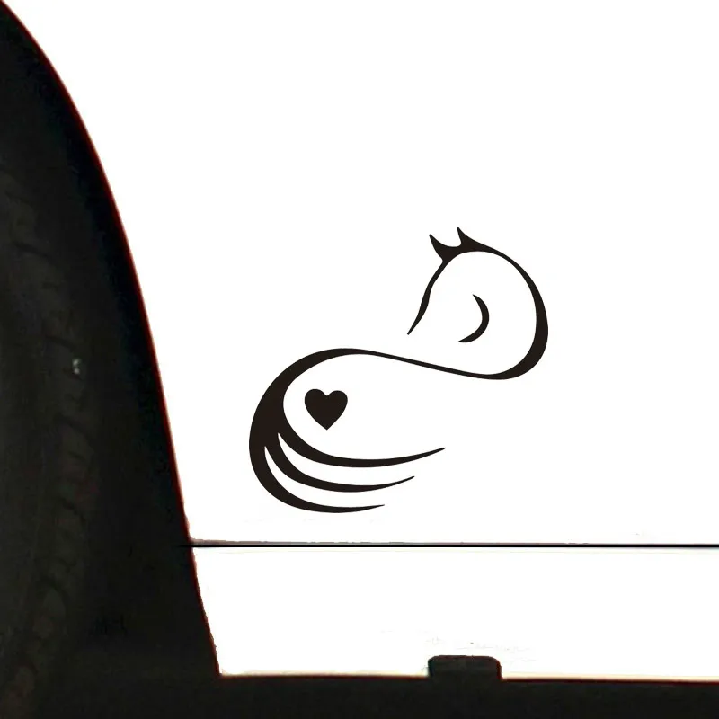 13*12.3cm Horse Lover Lovely Humour Equine Heart Silhouette Love Oem Decor Decal Car Styling Car Sticker