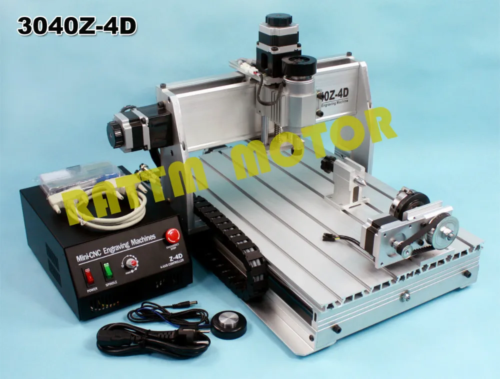 

CNC Router engraving cutting machine kit 4 Axis 3040Z-4D for wood pvc alloy pu etc. form RATTM MOTOR