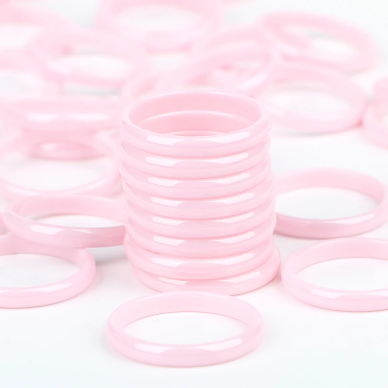 3MM Smooth Ceramic Rings for Women Black White Pink Blue Healthy Jewelry Rings Wedding Party Jewelry Gift Wholesale Never Fade