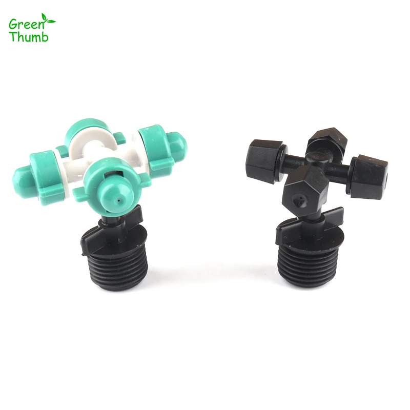 4sets Cross Atomizing Nozzle with 1/2 Inch Male Thread Connector Agricultural Irrigation Sprinkler Kits