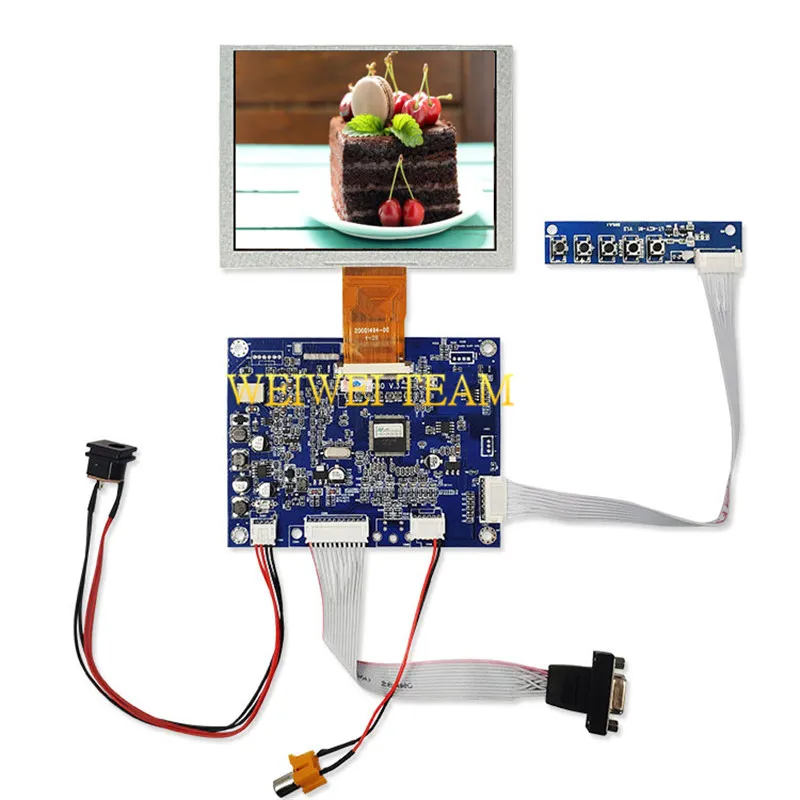 Wisecoco 5 Inch TFT LCD Display Module ZJ050NA-08C VGA AV Control Board 640x480 FPC 50 Pins Led Backlight AT050TN22