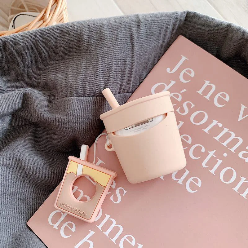 Чехол для наушников AirPods для Apple, жемчуг, чай с молоком, кулон, силиконовый защитный чехол, японский и корейский для Airpod 2