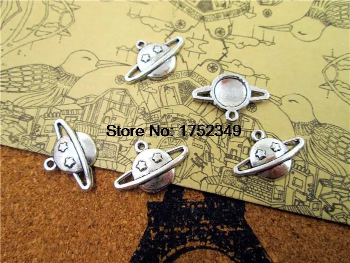 35pcs--Planet Charms Antique Tibetan Silver Tone Planet charm pendant 14x20mm