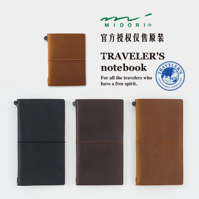 MIDORI travelers traveler\'s leather journal notebook regular passport version journaling inserts inner page Sticker