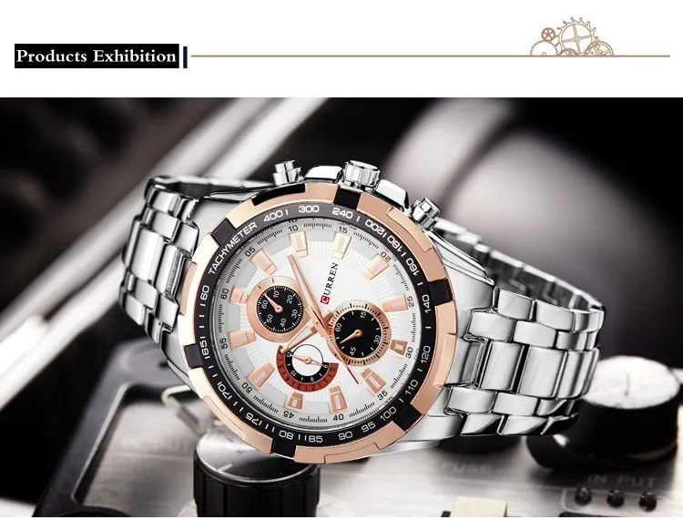 2022CURREN Top Marke Quarzuhr Männer Wasserdichte Sport Military Armbanduhr Männer Business Edelstahl Männliche Uhr Reloj Hombre – Detail 11