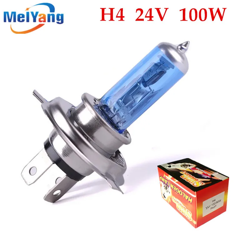 

24V H4 100W Super Bright Fog Lights Halogen Bulb High Power Headlight Lamp Car Light Source parking Head White 100/90W