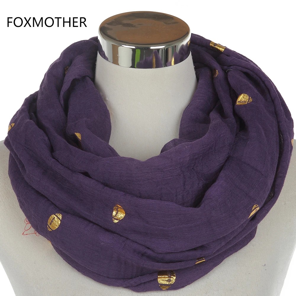 FOXMOTHER New Europe Design Black Purple Red Glitter Metallic Gold Foil Rugby Scarves Shawl Foulard Pashmina For Women Gifts