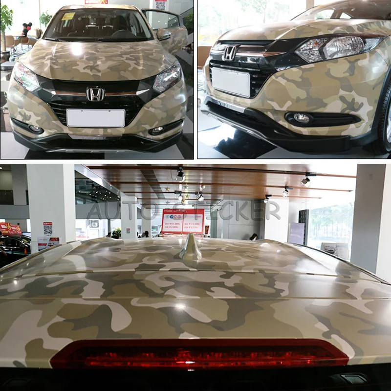 Desert Camo Wrap Film Sandy Camouflage Vinyl Wrap With Air Bubble Free Camo Desert Car Wrap Sticker Graphic Size 1.52x30m/Roll