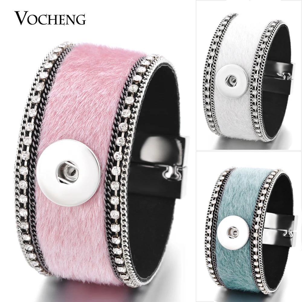 

10PCS/Lot Ginger Snap Leather Bracelet Vocheng 18mm Interchangeable Jewelry Magnet Clasp 5 Colors NN-462*10 Free Shipping