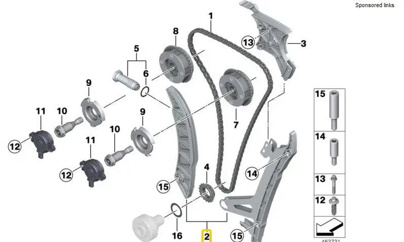 1pc Chain Tensioner and guide rail for BMW F20 F30 F10 X1 X3 125i 220i 320i N20 11317592877