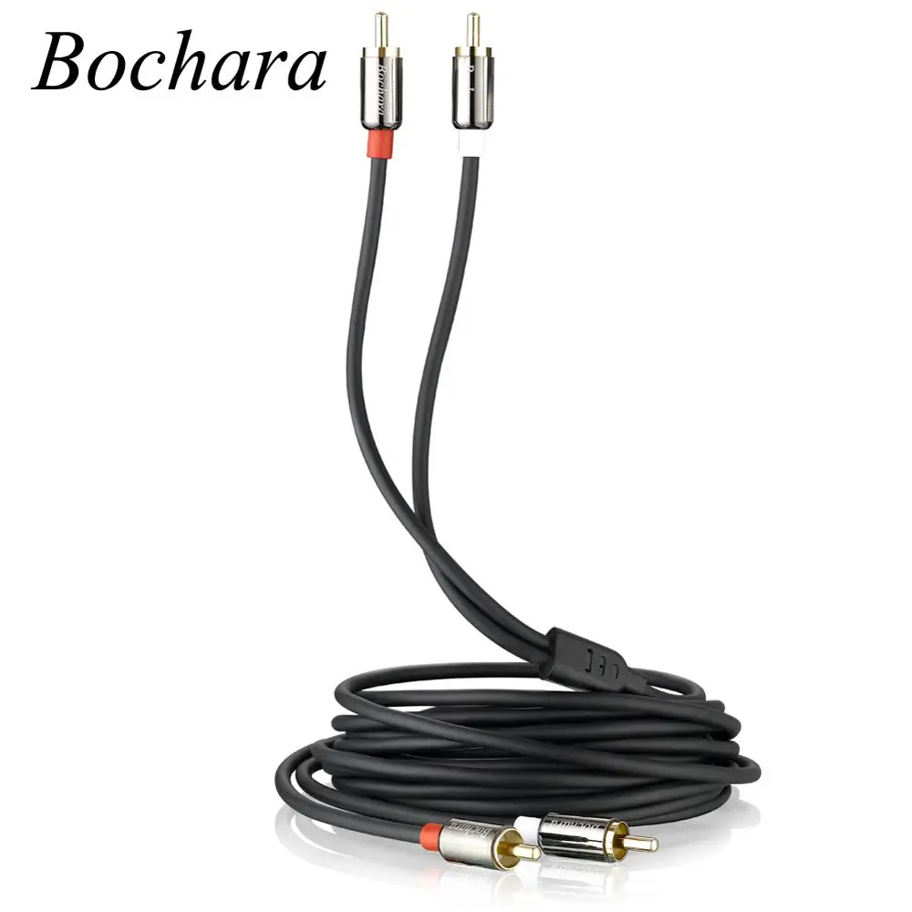 Аудиокабель Bochara 2RCA/2RCA OFC, экранированный из фольги и оплетки, 1,8 м, 3 м, 5 м, 10 м, 15 м, 20 м, для усилителя, микшера