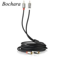 Bochara 2RCA to 2RCA OFC Audio Cable Foil and Braided Shielded 1.8m 3m 5m 10m 15m 20m For Amplifier Mixer