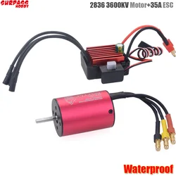 Surpass Hobby 2838 3600KV Brushless Motor + 35A Brushless Speed Controller ESC Waterproof 2S 3S For 1/16 RC Car